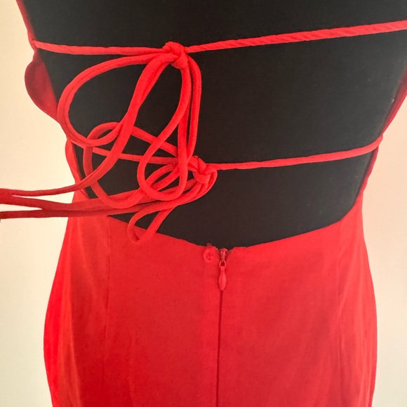Superdown Backless Mini Red Dress - Picture 3 of 5